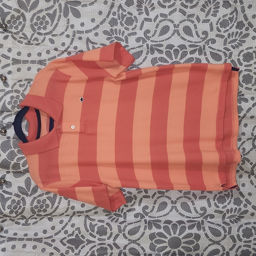 Crown & Ivy Orange/Peach Polo Lg